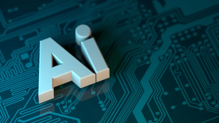 A 3D AI illustration on a technology background