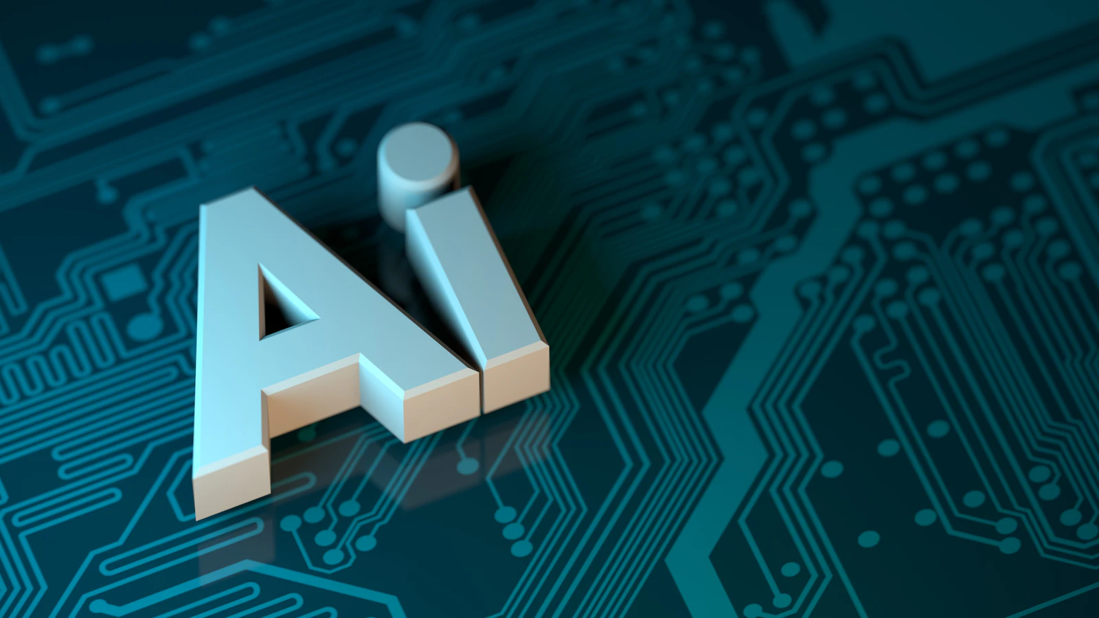 A 3D AI illustration on a technology background