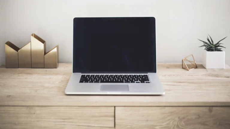 A laptop on a clean desk