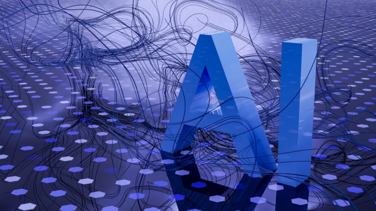 A colourful abstract render representing AI prompts