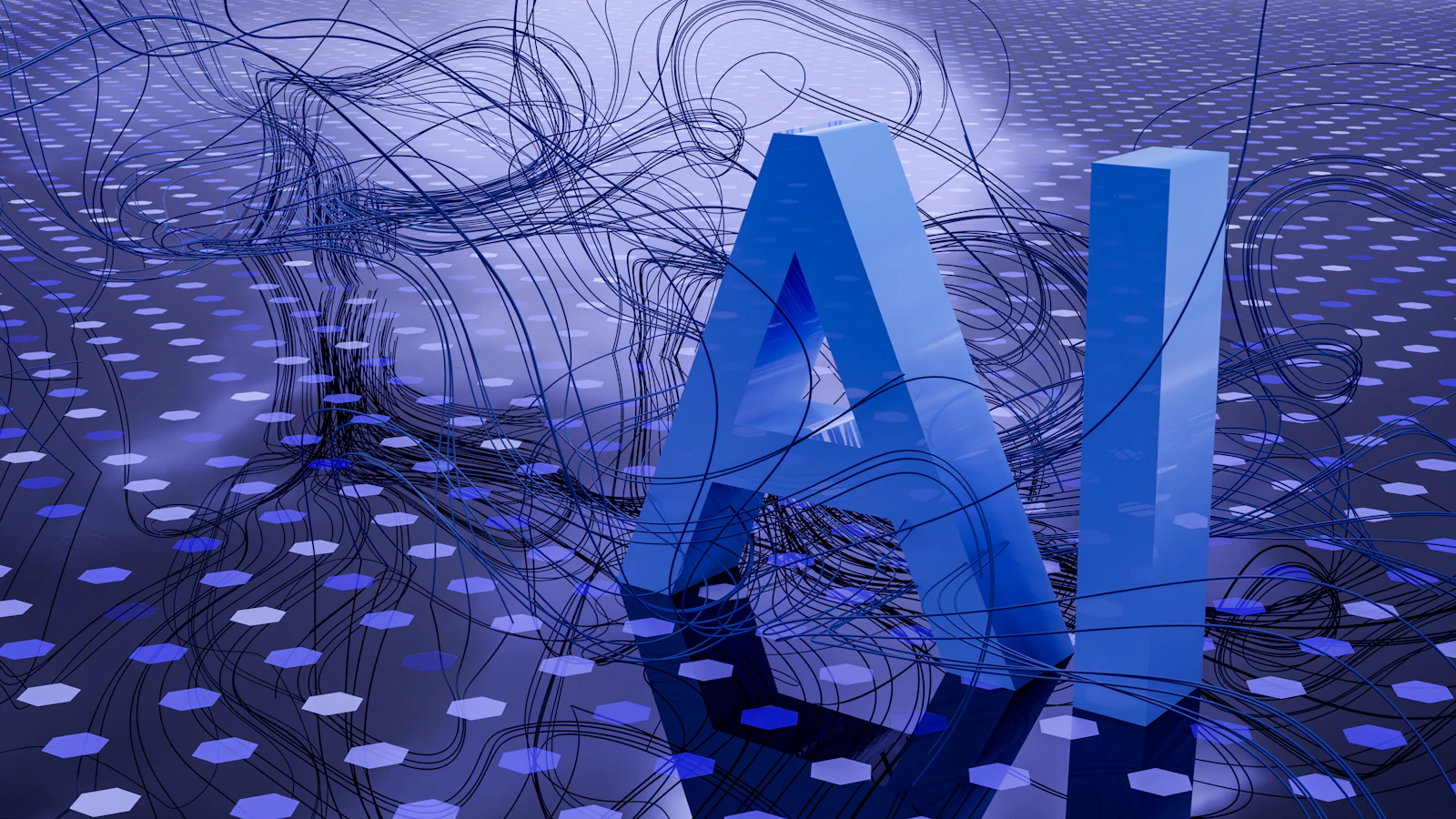 A colourful abstract render representing AI prompts