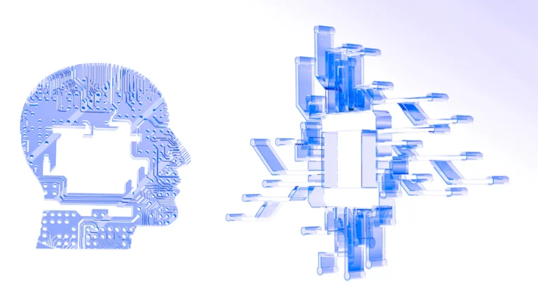 A futuristic render representing large language models